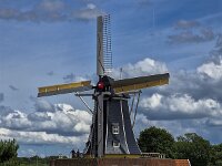 Gristmill De  Bataaf, Winterswijk, Achterhoek, gelderland, Netherlands : gristmill, corn mill, flour mill, feed mill, De Bataaf, building, monument, monumental, landmark, sail, sails, landscape, rural, rural landscape, rural scene, countryside, non-urban landscape, non-urban scene, outside, oudoor, outdoorssky, skyscape, cloud, clouds, cloudy, blue, black